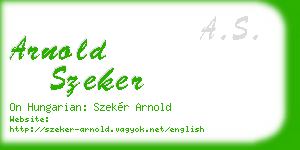 arnold szeker business card